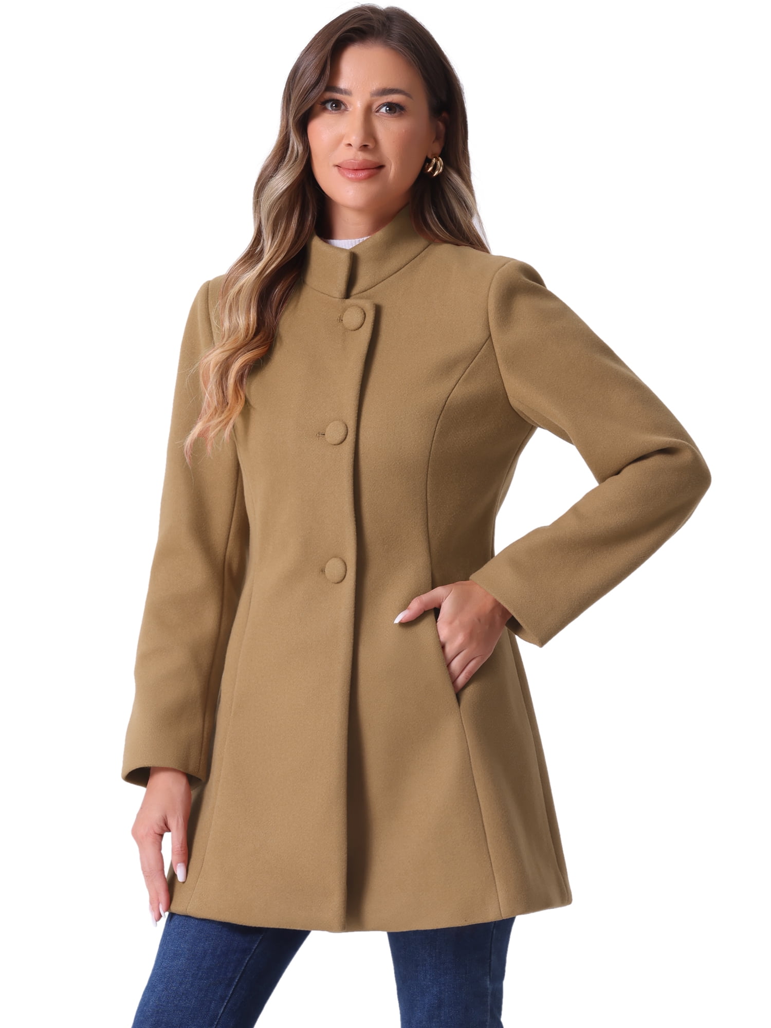 Free Shipping! Unique Bargains Women's Winter Overcoat Stand