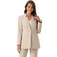 thumbnail image 1 of DARING DIVA Women's Work Blazers V Neck Outfits Jackets Blazer S Apricot, 1 of 5