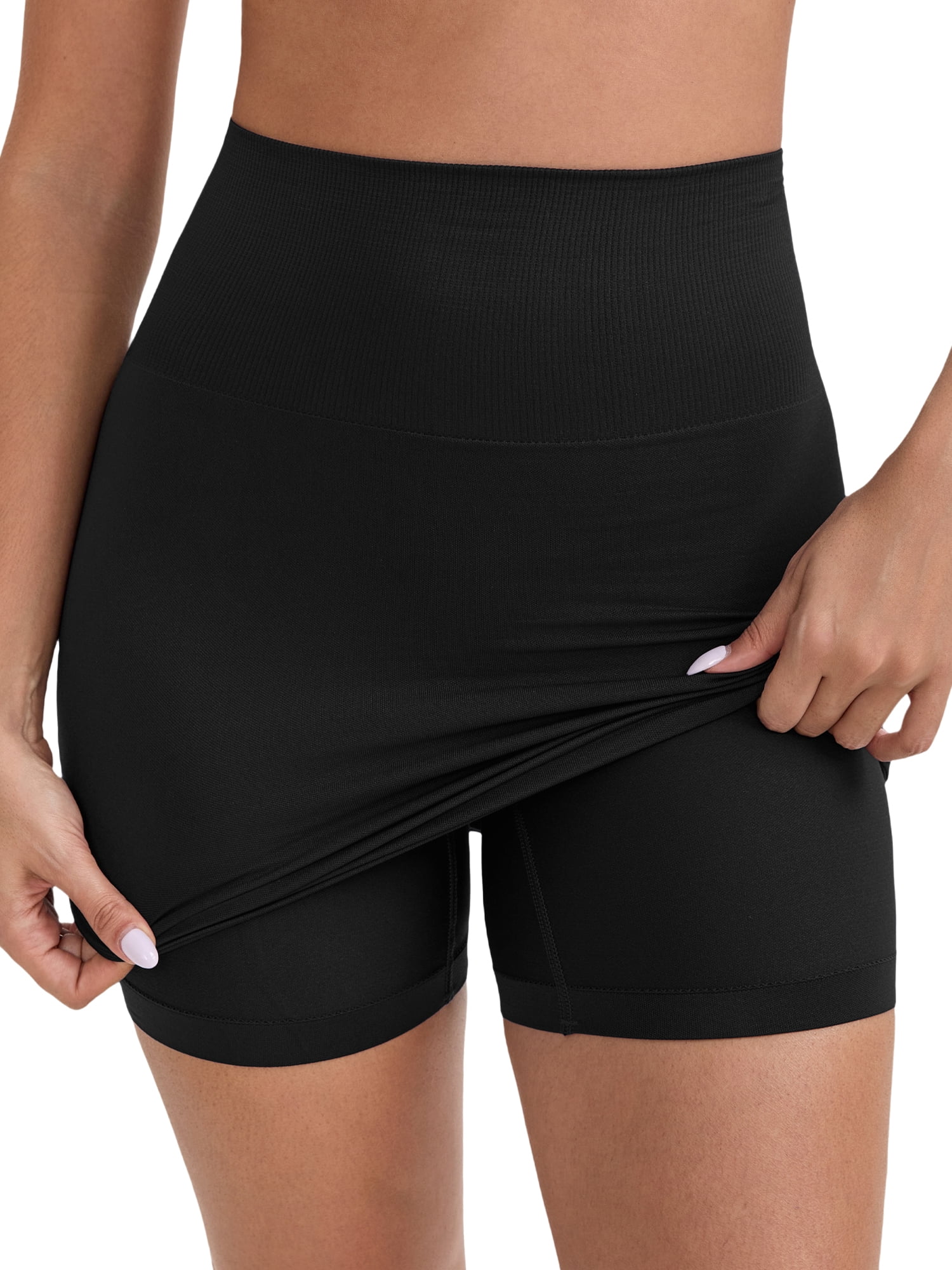 DARING DIVA Women's with Leggings Tummy Control High-Waisted Half Slip XL Black