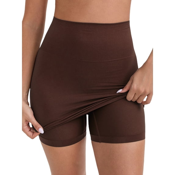 DARING DIVA Women's with Leggings Tummy Control High-Waisted Half Slip XL Dark Brown
