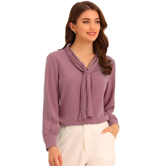 DARING DIVA Work Office Blouse Pleated Top Shirt L Mauve