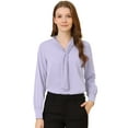 thumbnail image 1 of DARING DIVA Work Office Blouse Pleated Top Shirt S Light Purple, 1 of 6