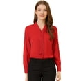 thumbnail image 1 of DARING DIVA Work Office Blouse Pleated Top Shirt XS Red, 1 of 6