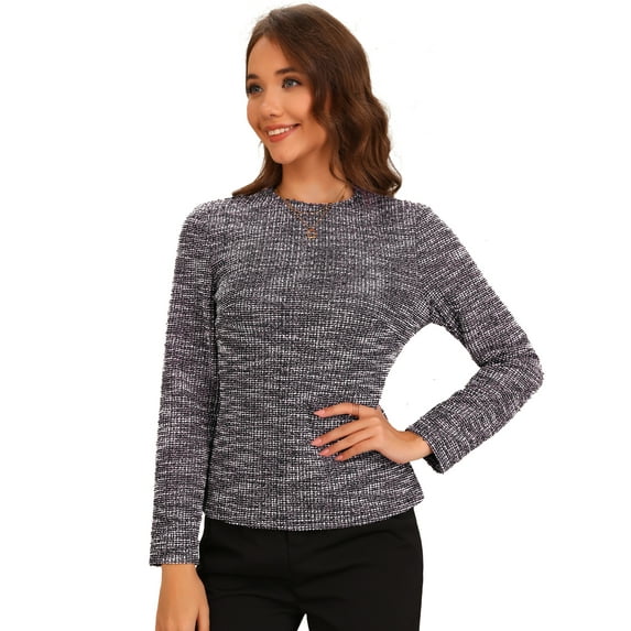 DARING DIVA Zipper Back Long Sleeve Blouse XS Black