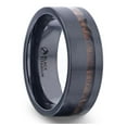 thumbnail image 1 of DARING Off-Set Koa Wood Inlaid Black Titanium Men's Ring With Flat Polished Finish, 1 of 2