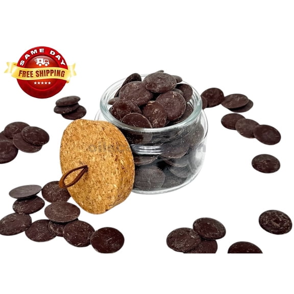 DARK/BLACK COCOA BUTTER CHOCOLATE WAFERS ORGANIC UNREFINED 32 OZ, 2 LB