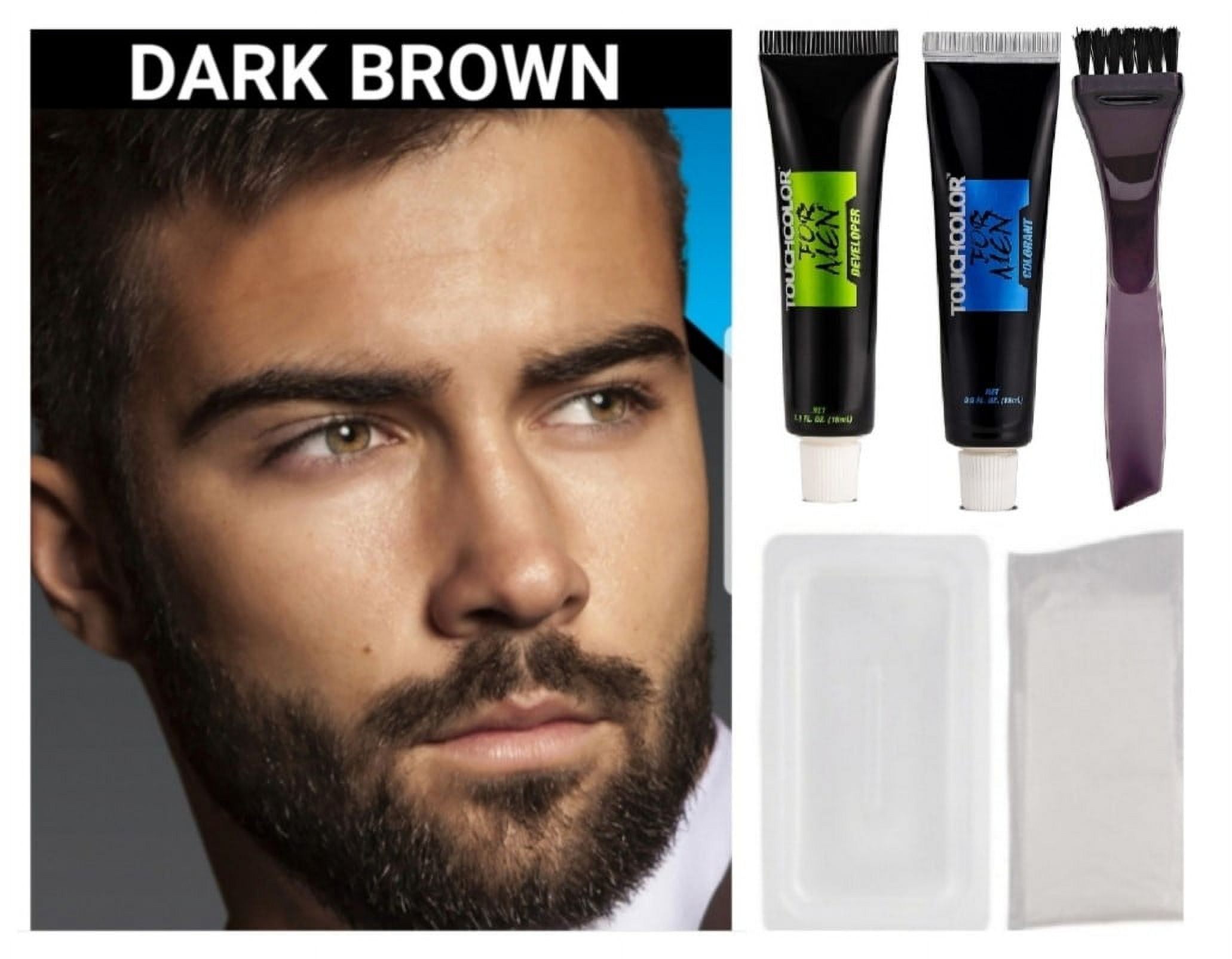 DARK BROWN BEARD MOUSTACHE SIDEBURNS HAIR DYE CREAMDYE GRAY BEARD1