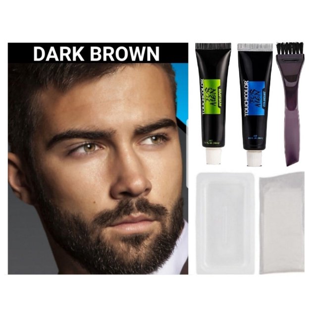 DARK BROWN BEARD MOUSTACHE SIDEBURNS HAIR DYE CREAMDYE GRAY BEARD1