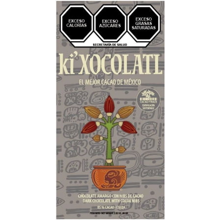 DARK CHOCOLATE BAR WITH COCOA NIBS, GLUTEN FREE, HEAVY METAL FREE, ORGANIC, CACAO TRACE, 100% PURE CRIOLLO CACAO