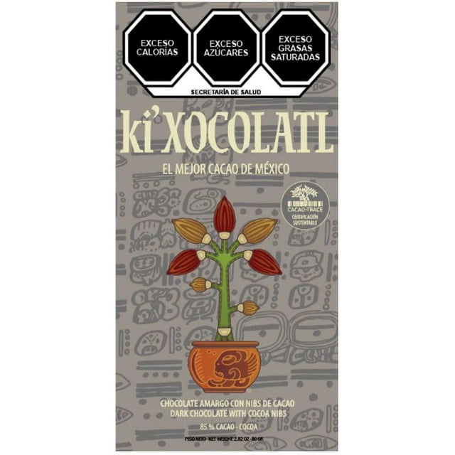 DARK CHOCOLATE BAR WITH COCOA NIBS, GLUTEN FREE, HEAVY METAL FREE