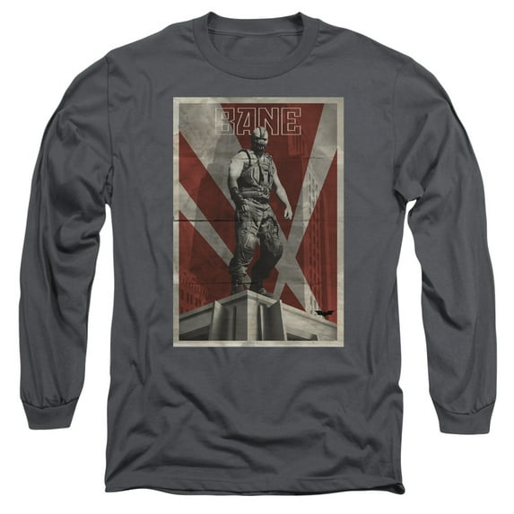 DARK KNIGHT RISES/BANE ROOFTOP POSTER - L/S ADULT 18/1 - CHARCOAL - SM