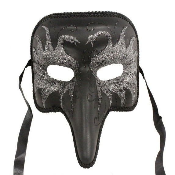 DARK MASQUERADE MASK - Swan Design - FANCY VENETIAN