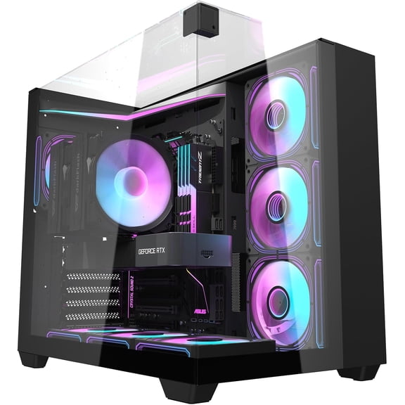 DARKFLASH DF-TH285-BK-4F COMPUTER CASE With 4 FAN, Black