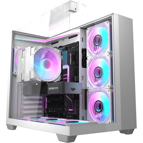 DARKFLASH DF-TH285-WH-4F COMPUTER CASE With 4 FAN, White