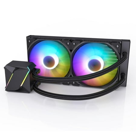 DARKROCK D240 CPU Liquid Cooler with 240 mm Radiator, Addressable RGB Lights, Pure Copper Pump, and AMD, AM5/ AM4, Intel LGA 1700/1200 Brackets Ready - Black