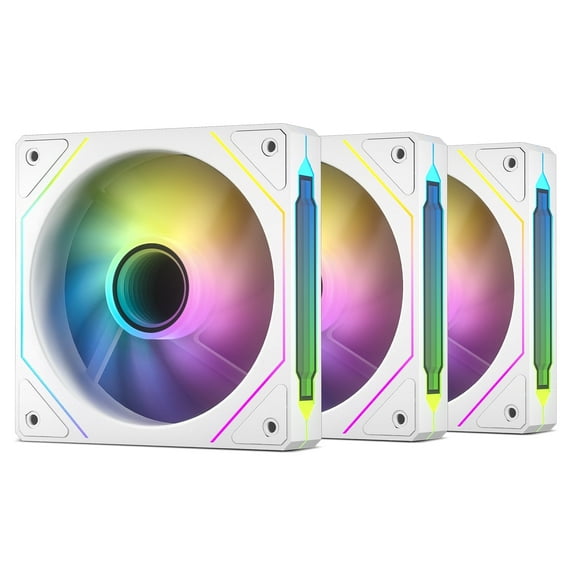 DARKROCK F120-3 ARGB Fan 3-Pack - 120mm PWM Cooling with Infinite Mirror RGB, White