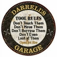 thumbnail image 1 of DARRELL'S Garage Rules 14" Round Metal Sign Garage Bar Wall Decor 100140013387, 1 of 1