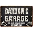 thumbnail image 1 of DARREN'S Garage Black Grunge Sign 8 x 12 Matte Finish Metal 108120005262, 1 of 1