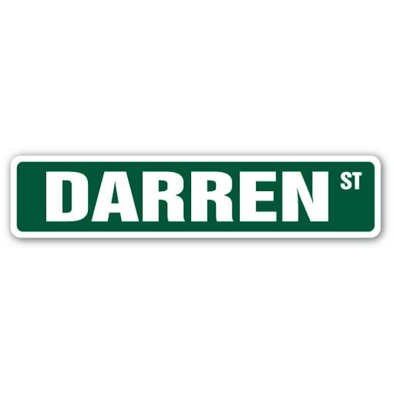 DARREN Street Sign Childrens Name Room Sign | Indoor/Outdoor | 30" Wide