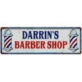 thumbnail image 1 of DARRIN'S Barber Shop Hair Salon Metal Sign Retro 6x18 106180031112, 1 of 1