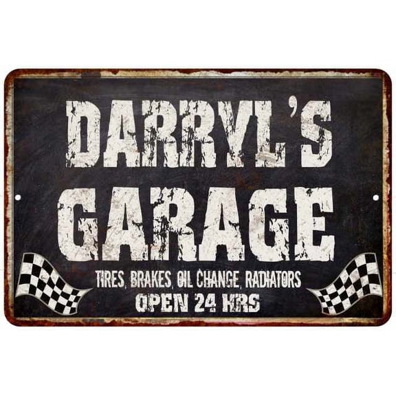 DARRYL'S Garage Black Grunge Gift Sign 12x18 Decor Gift 112180005264