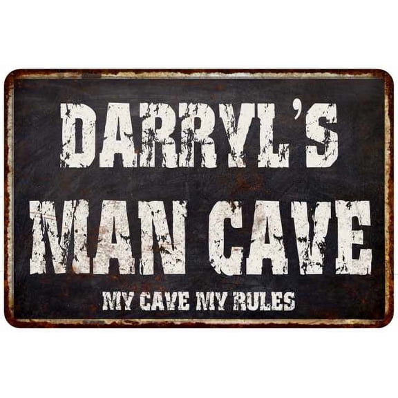 DARRYL'S Man Cave Black Grunge Sign Home Decor Gift Cave Funny 208120004264
