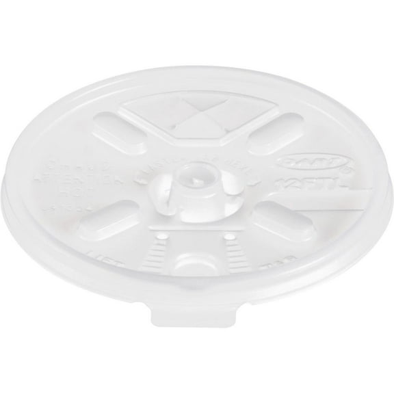 DART Liftn'Lock Lids 10-14oz Cups Translucent 100/Sleeve 10 Sleeves/Carton 12FTLS