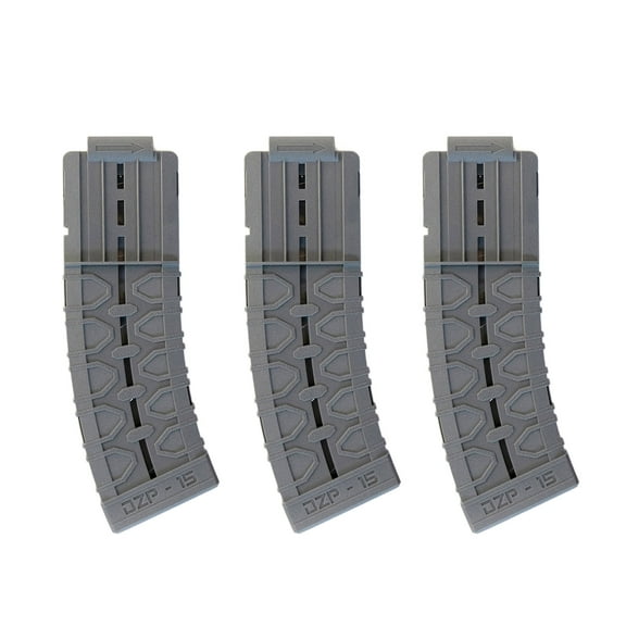 Adventure Force Spectrum 15-Round Standard-Length Dart Magazine 3-Pack , Gray, by Dart Zone
