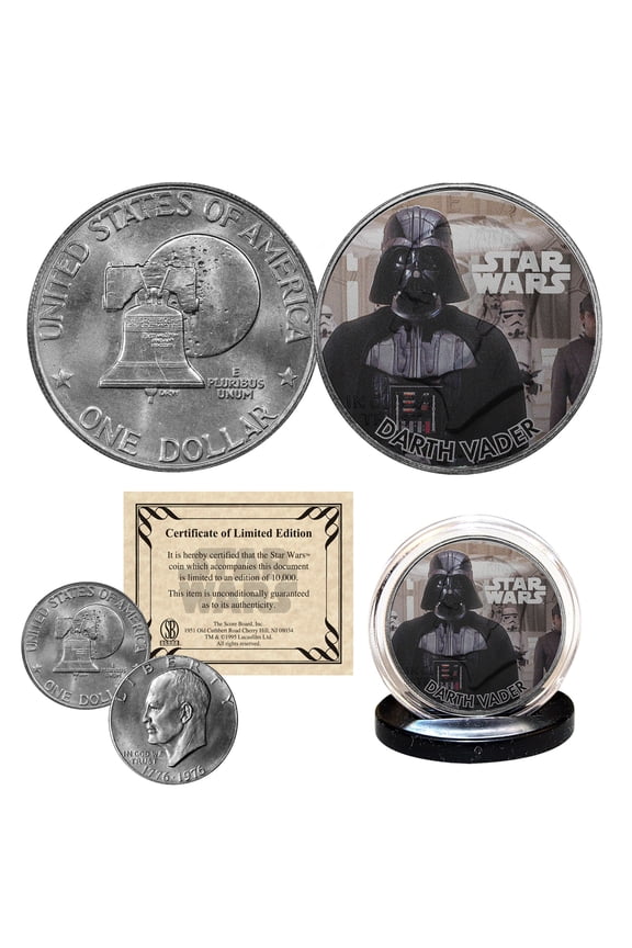 DARTH VADER - STAR WARS Officially Licensed 1976 Eisenhower IKE Dollar U.S. Coin
