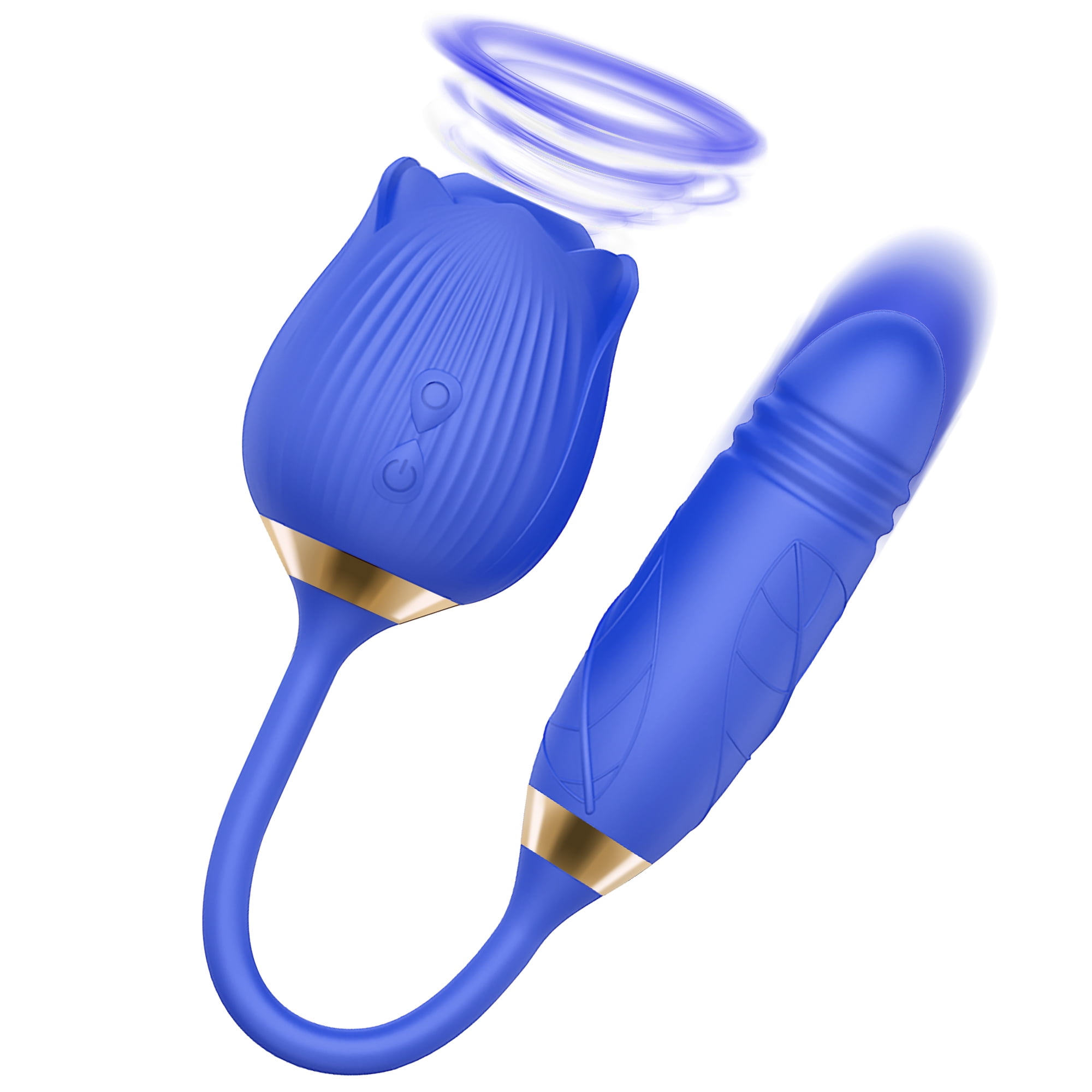 DARZU Vibrators and Adult Sex Toys for Women, Rose Toys Clitoral Stimulator with Dildo Vibrating Egg, Blue Purple
