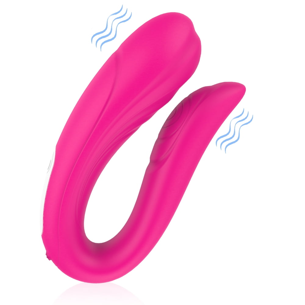 DARZU Rose Vibrators for Women 2 in 1 Dildo G Spot Adult Sex Toys for Male Female Couples - Rose