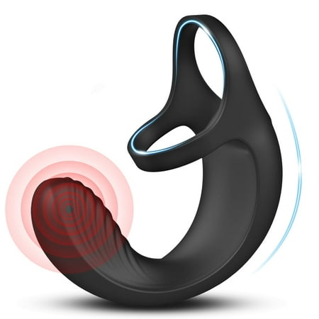 DARZU Wearable Vibrating Dual Penis Ring Vibrator for Men, 3 in 1 Rechargeable Penis Erection Enhancing Sex Toy