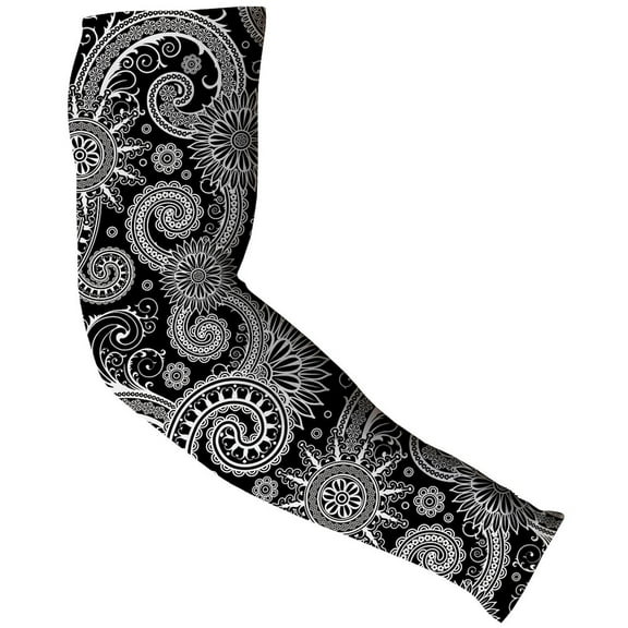 Trader Bo's TB1133120 Black-white Paisley Arm Sleeves