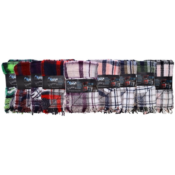 DAS COMPANIES Oland Manta AT410 Plaid Reversible Blanket Campire Throw Assorted Colors