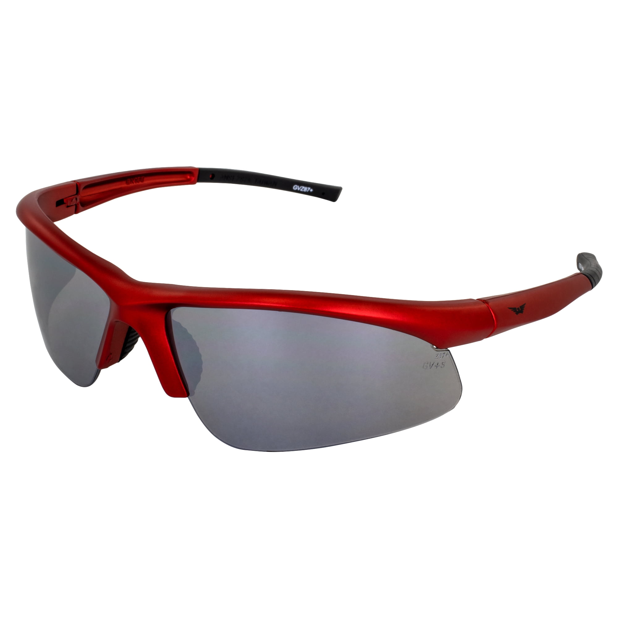 Global Vision Ambassador Wrap Around Motorcycle Sunglasses Metallic Red Frame w/ Smoke Lens