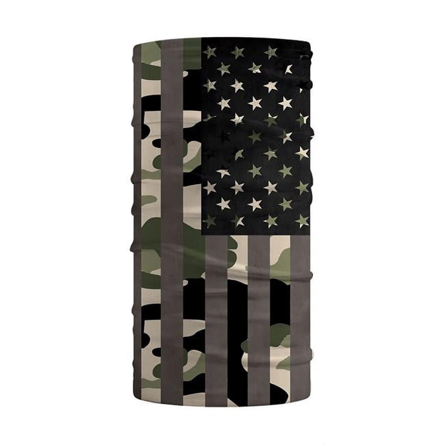 Trader Bos TB1060194 USA Flag Face Guard Balaclava - Face Mask Neck Gaiter UV Protector Motorcycle Ski Scarf for Men Womens - Green Camo