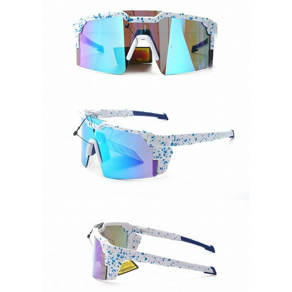 Trader Bo's TB122WHTSPCFM Traders Bos Tb122whtspcfm Sports Sunglasses For Women Youth And Men Uv400 Protection Ideal For Cycling Skiing Hiking Kayaking-white Frame Blue Lens