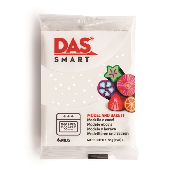 DAS Smart Polymer Clay White Glitter 2 oz
