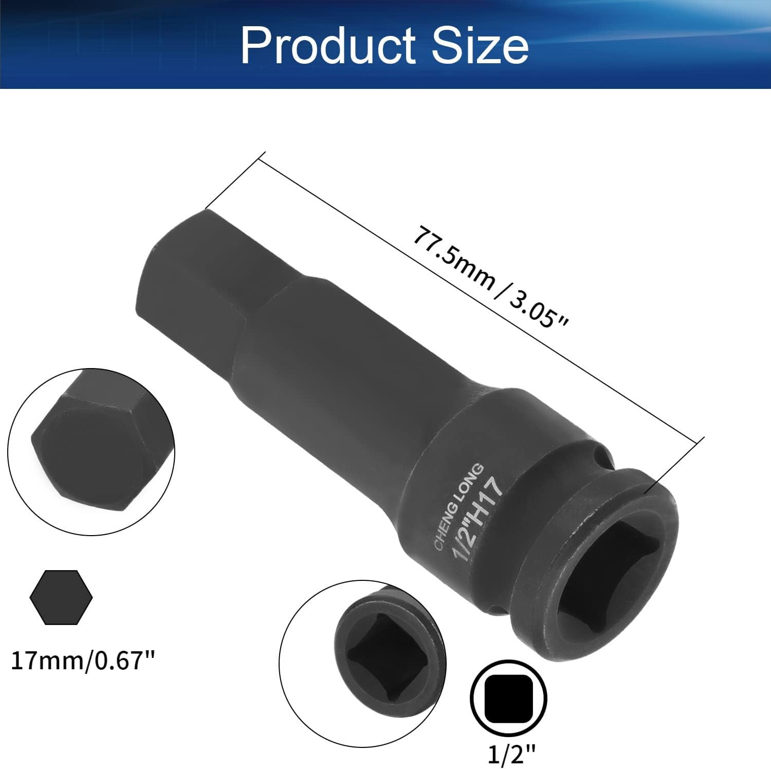 Aandrijving 1/4 inch metrische 6-kant OGV Grip bit doppen