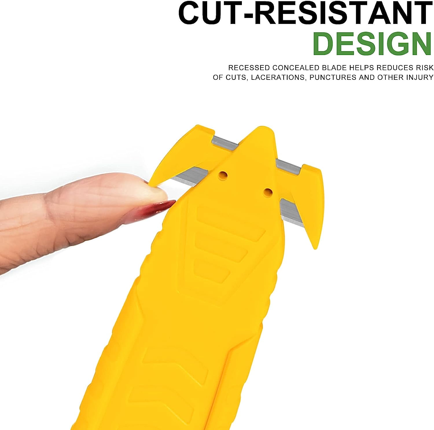 DASAW-10-Pcs Safety Box Cutter Stainless Steel Concealed Blade Package ...