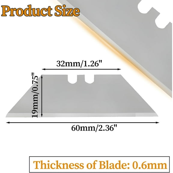 DASAW-100 Pack Utility Knife Blades - SK5 Steel Box Cutter Blades Replacement for Standard Knives