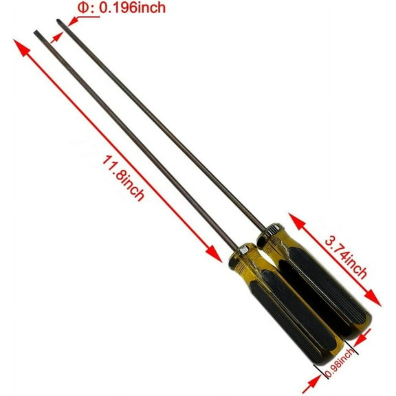 DASAW-12" Extra Long Cross-Head & Flat Blade Screwdriver, 2-Pack Magnetic Screwdriver for Sewing Machine, Car Repair, DIY Hand Tool