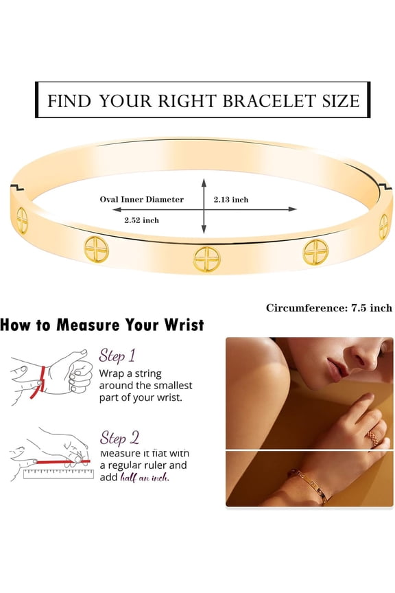 -2-Pack Friendship Bracelets for Women - 18K Gold Plated Titanium Steel Cuff Love Bangle Set with Cubic Zirconia | Sister Jewelry Gift, Eco-Friendly Packaging, Durable Everyday Wear