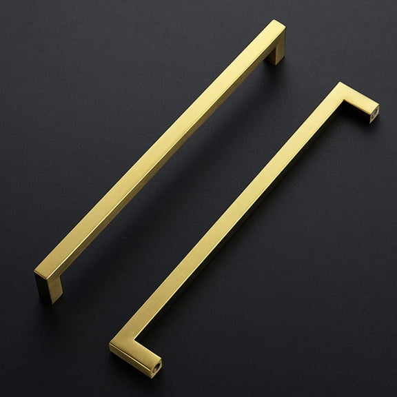 DASAW-3 Pack Gold Cabinet Pulls 10 Inch Brushed Brass Kitchen Cabinet Handles Gold Square Kitchen Hardware for Drawer Pulls Come with Screwdriver