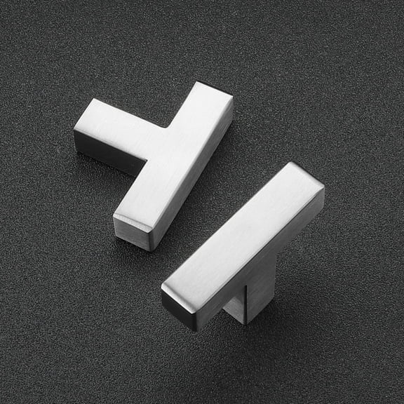 DASAW-3 Pack Stainless Steel Single Hole Cabinet Pulls Brushed Nickel Kitchen Cabinet Handles Square Kitchen Hardware for Cabinet Come with Screwdriver