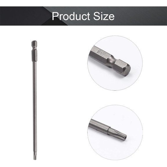 DASAW-5Pcs Torx Screwdriver Bits, 1/4 Inch Hex Shank Screwdriver Bits, S2 Steel Magnetic Security Screwdriver, T20 Magnetic Security Tamper Proof Bit, 150mm Length