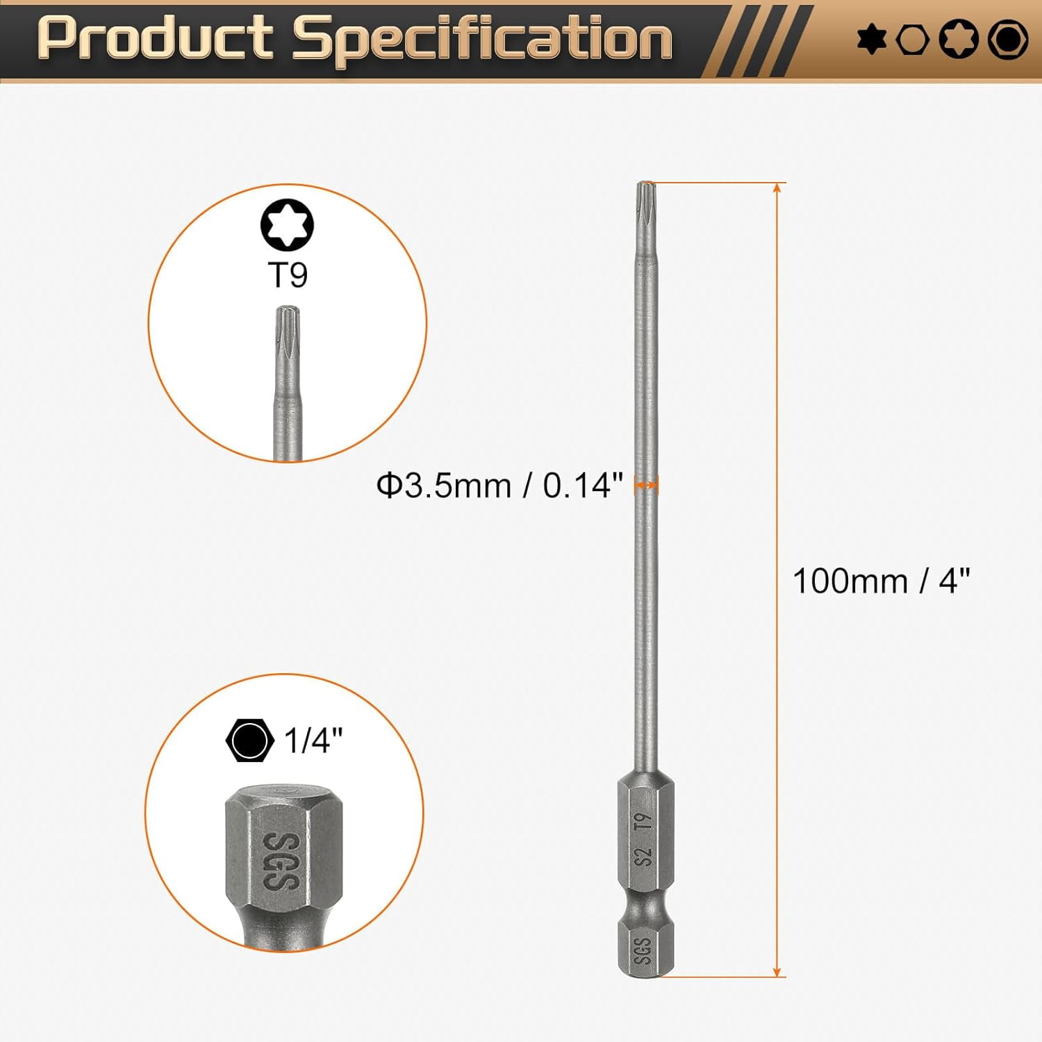 Aopin T8 With Hole, Torx Head Screwdriver Tamper Proof, 1 / 4 Inch Hex Handle, S2 Steel Magnetic, 100mm(4 Inch) Length, 10pcs - View #5