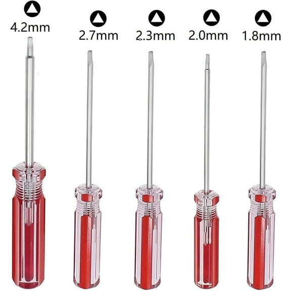 DASAW-5pcs Triangle Screwdriver Set Magnetic Triangle Screwdriver Bits 1.8mm 2.0mm 2.3mm 2.7mm 4.2mm Screwdriver Repair Tool for Toys and Battery Change