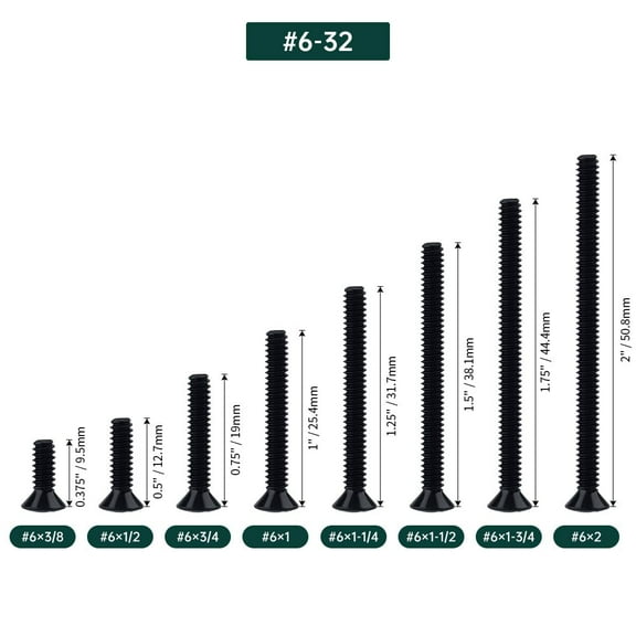 DASAW-#6-32 x 1-3/8" Stainless Oval Head Machine Screws (50 pcs), 18-8 (304) Stainless Steel Phillips Drive Oval Head, Full Thread, Black Coated, (Screwdriver Bit Included)