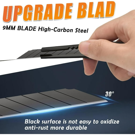 DASAW-6 Pack Utility Knife Box Cutter Retractable, 9MM Snap-Off Exacto Knife Blades, Safety Box Opener Tool for Package Opener, Cutting Carboard, Craft Use, Razor Knife